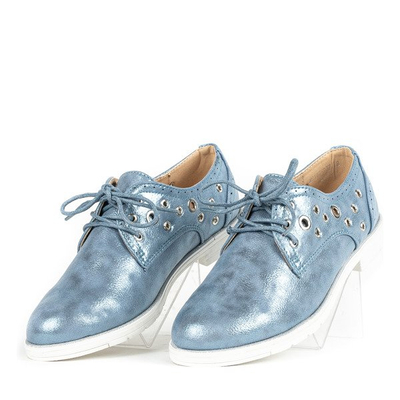 Niebieskie półbuty z metalicznym wykończeniem Magila - Obuwie