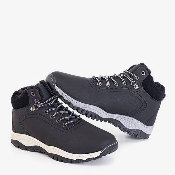 VÝPLET Čierne zateplené čižmy s kožušinou Slavkos - Obuv