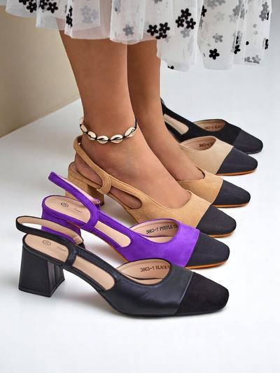 Royalfashion Ženski salonarji z nizko peto z okrasno konico Eleganzo