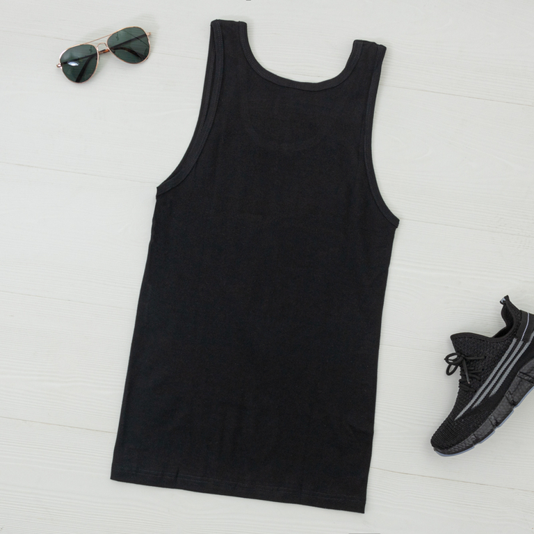 Čierne pánske tričko bez rukávov - oblečenie