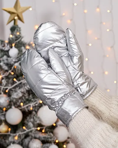 Royalfashion Dámske strieborné rukavice