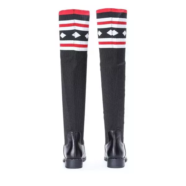 OUTLET Čierne čižmy a'la plochá ponožka Salvia- Topánky