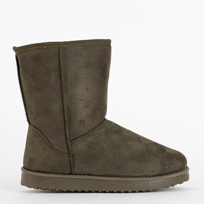 Tmavo zelené hladké snehule Lesledi - Obuv