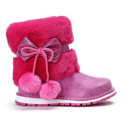 Różowe dziewczęce botki Pony - Obuwie
