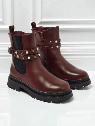 Visoki ženski gležnarji iz eko usnja Pearl Mist