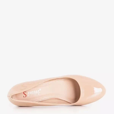 OUTLET Dámske béžové lodičky na post - obuv Sofronia