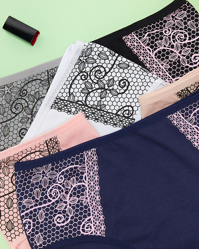 Bavlnená súprava dámskych slipov so vzorom 6 / bal - Spodná bielizeň