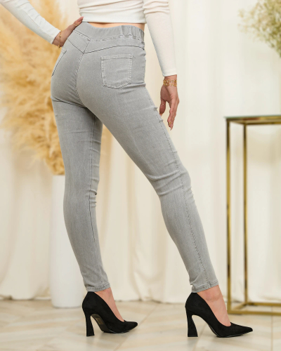 Royalfashion Svetlosivé dámske tegíny a'la jeans