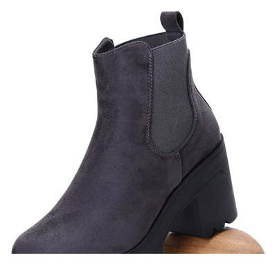 Szare botki na platformie Toana- Obuwie