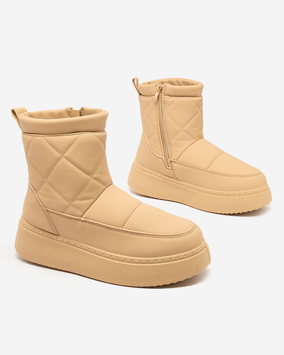 Royalfashion Svetlohnedé dámske čižmy a'la snow boots Kacecica