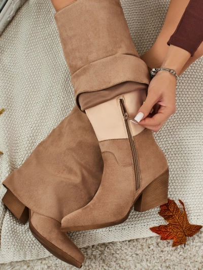 Ženski eko semiš škornji z zgornjim delom Tauren