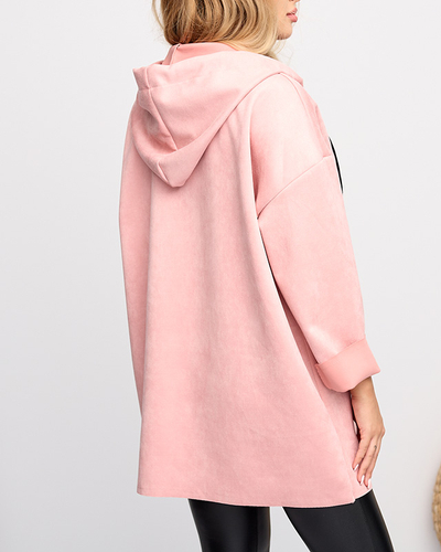 Dámska ružová eko semišová bunda - Oblečenie