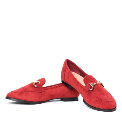 Czerwone mokasyny z klamrą Zoe- Obuwie