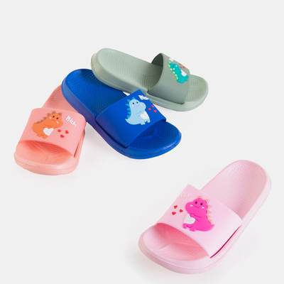 Zelené detské papuče s dinosaurom Dinosik - Obuv