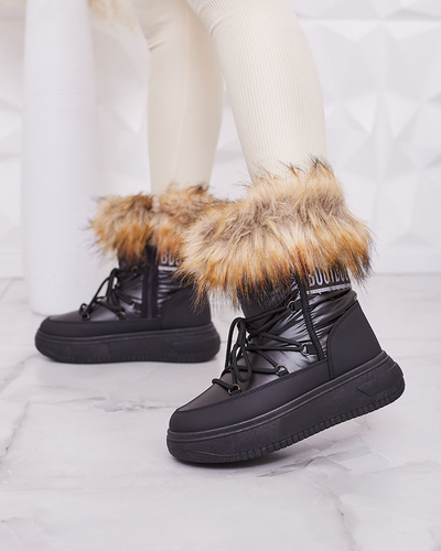 Royalfashion Black slip-on boots a'la snow boots for women Gomllo