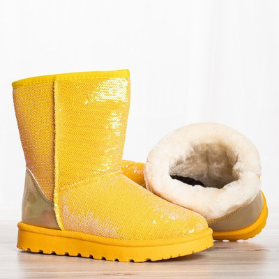 Žltá snehová morská víla s flitrami - Obuv