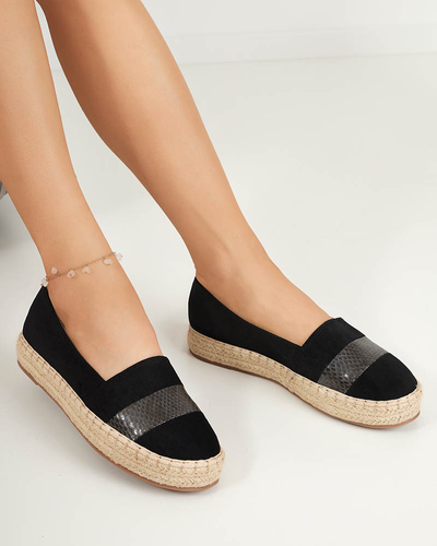 OUTLET Čierne dámske espadrilky Sverope - Topánky