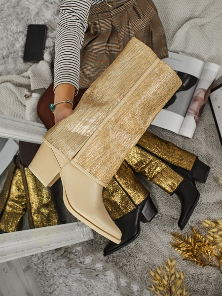 Ženski gležnarji iz eko usnja s peto Virelia