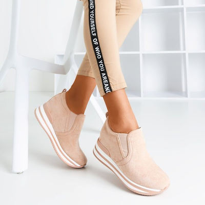 Růžové boty na skrytém klínu Kassiole - Obuv