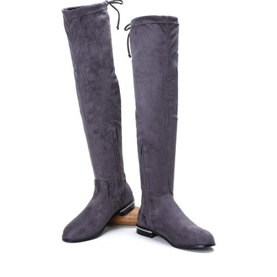 Szare kozaki Best Of Me - Obuwie