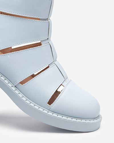 Modré dámske čižmy s výrezmi od Berofeli - Footwear