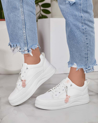 Biele tenisky na platforme s kľúčenkou Street Spirit