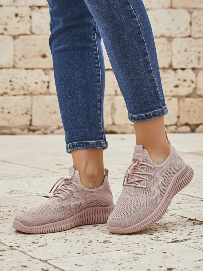 Aurelia Rosa – ženski športni copati Royalfashion iz tkanine, roza, nizka peta