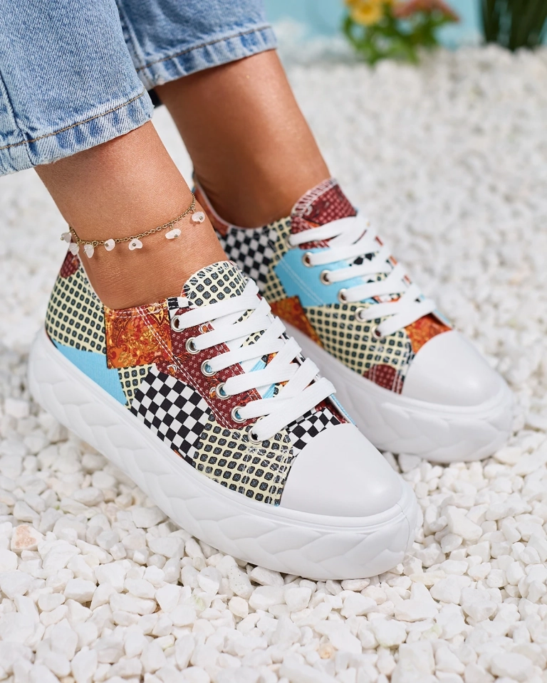 Royalfashion Vzorované dámske tenisky na platforme Leterina