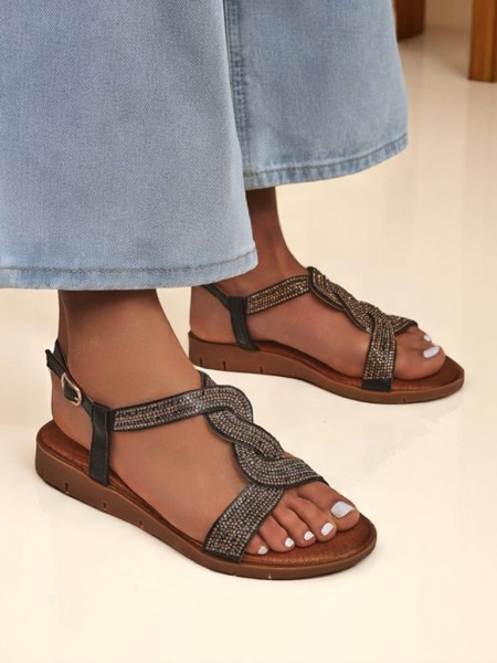 Royalfashion Ženski sandali z okrasnimi trakovi Aria Shine