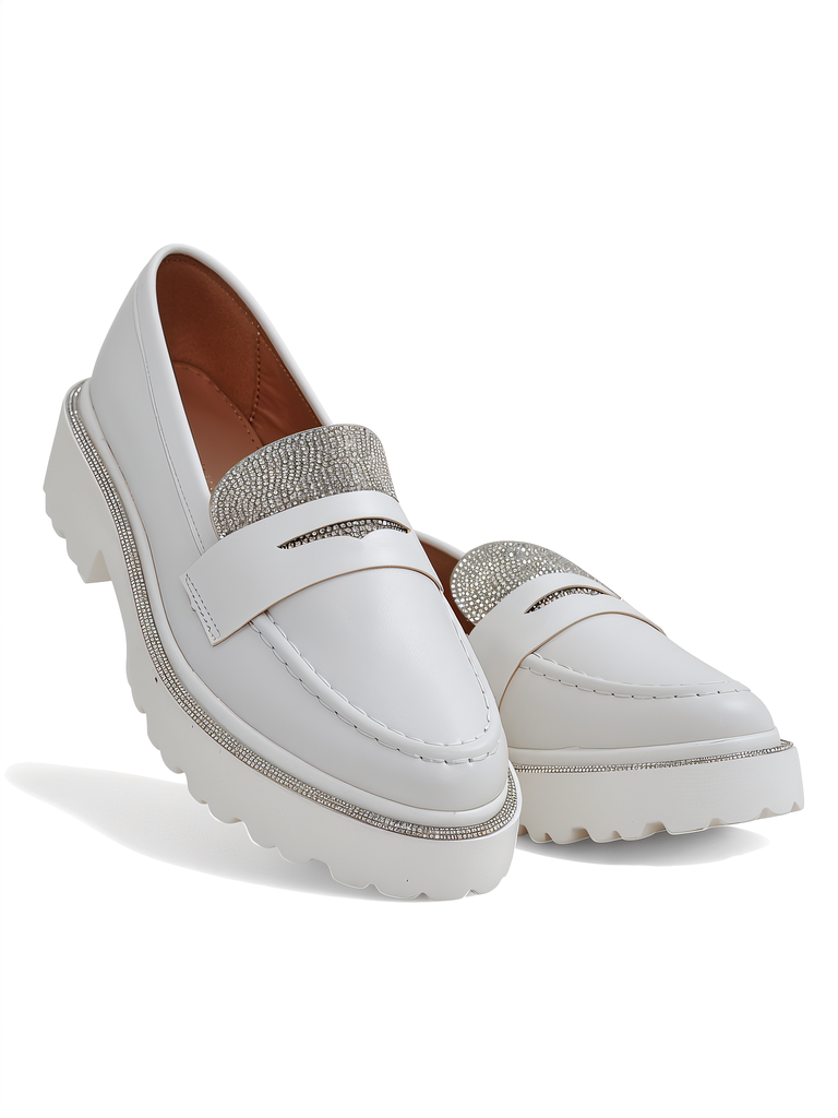 Royalfashion Dámske mokasíny s rhinestones Vinness