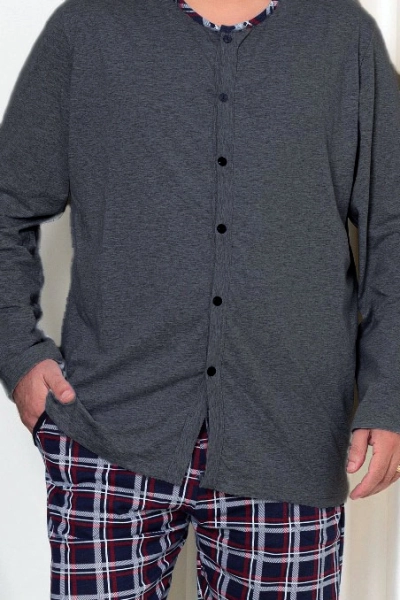 Royalfashion Pánske bavlnené kárované pyžamo PLUS SIZE