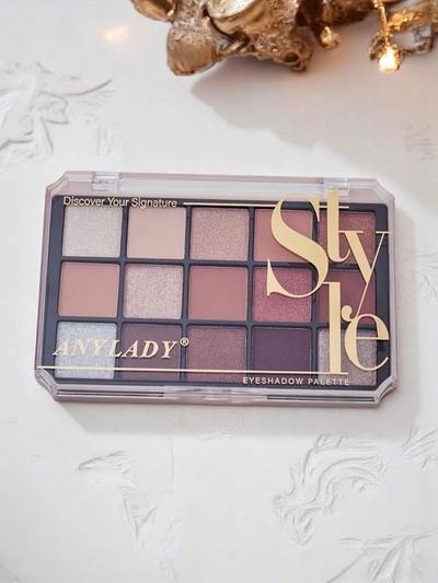 ANYLADY Paleta 15 očných tieňov s trblietavým a matným efektom Ruby Glamour