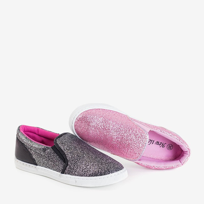 Čierne detské brokátové tenisky Talarina - Obuv