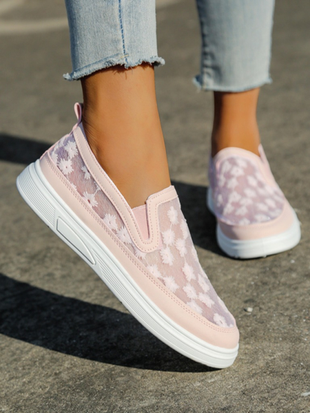 Royalfashion Dámske sieťové mokasíny s kvetmi Emzos