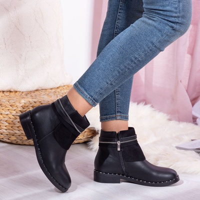 Čierne ploché členkové topánky Oklahoma - Obuv