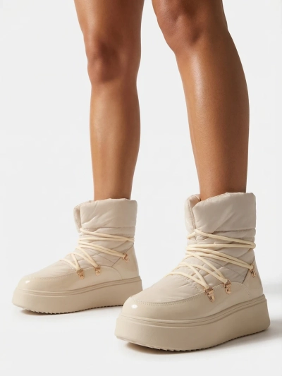 Royalfashion Dámske snehové čižmy v krémovej farbe Dabenda