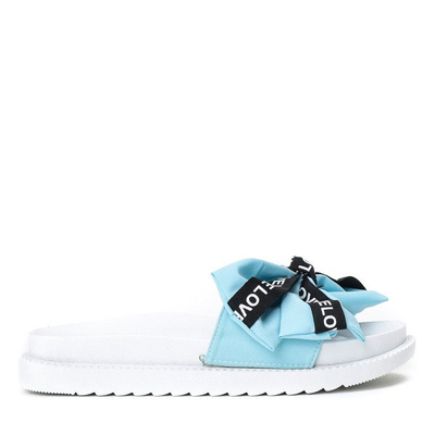 Modré žabky s lukem Emelina - obuv