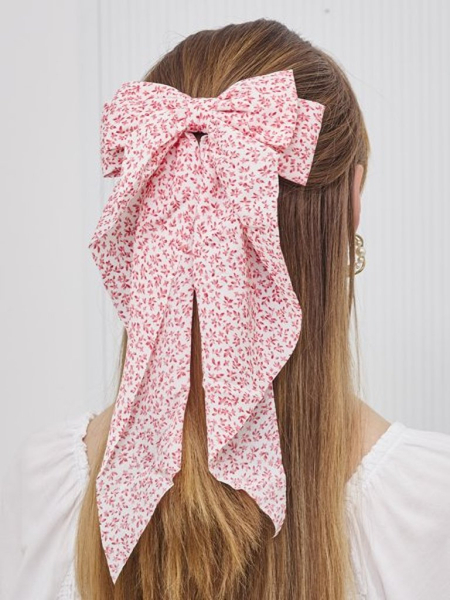 Royalfashion Sponka do vlasov – mašľa s kvetinovým vzorom Miriam