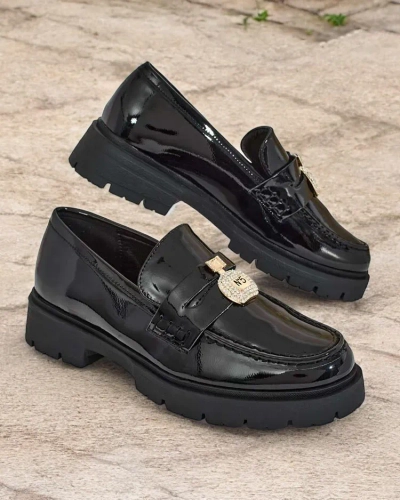 Royalfashion Dámske lakované mokasíny Bemies