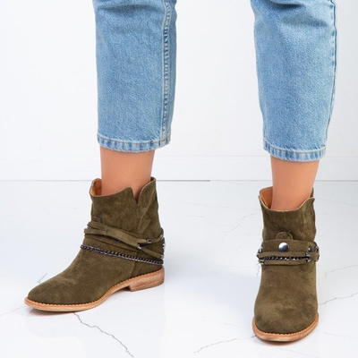 Zelené kovbojské topánky na vnútornom kline Salem - Obuv