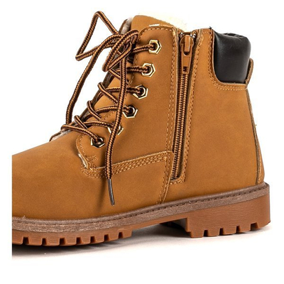 Detská turistická obuv ekokoža Zendi hnedá - topánky