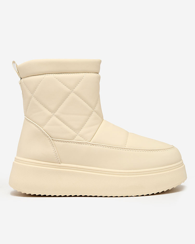 Royalfashion Béžové dámske čižmy a'la snow boots Kacecica