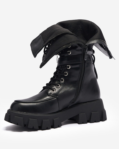Čierne pracovné čižmy s ozdobnými vreckami na zvršku Sello- Footwear