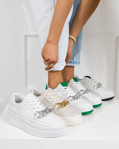 Čiernobiele športové topánky dámske tenisky s retiazkou Nevito - Obuv