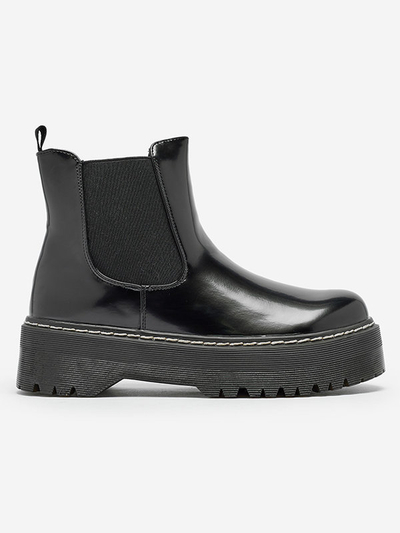 Čierne dámske čižmy na hrubšej podrážke Mallitt- Obuv