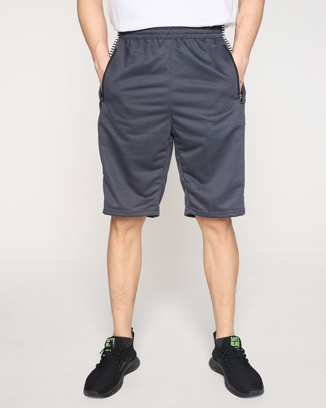 Pánske látkové šortky tmavosivej farby - Oblečenie