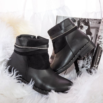 Čierne ploché členkové topánky Oklahoma - Obuv