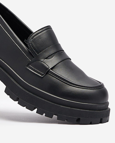 Čierne mokasíny z ekokože pre ženy Firlonna- Obuv