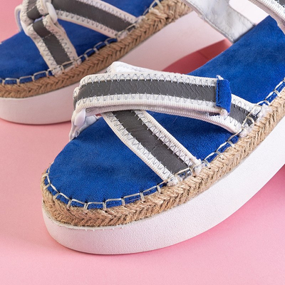 OUTLET Dámske kobaltové sandále s reflexnými vložkami Kollin - Footwear