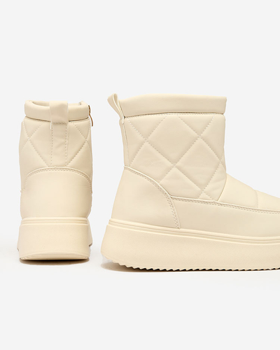 Royalfashion Béžové dámske čižmy a'la snow boots Kacecica